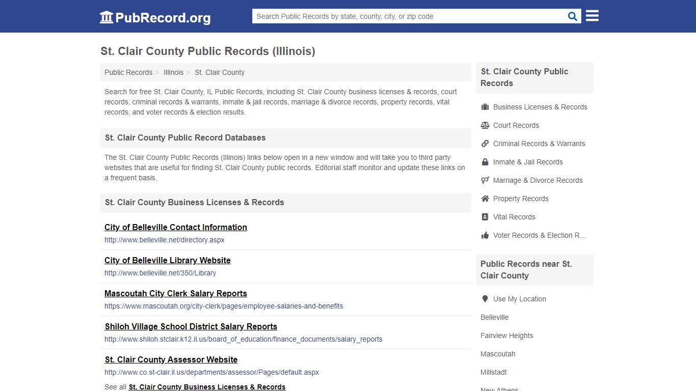 Free St. Clair County Public Records (Illinois Public Records)